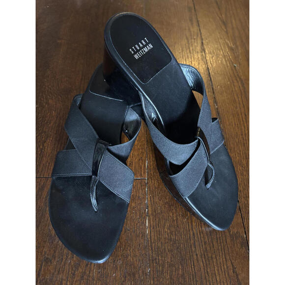 NEW Stuart Weitzman Black Patent Leather Platforms 7 - Picture 1 of 5